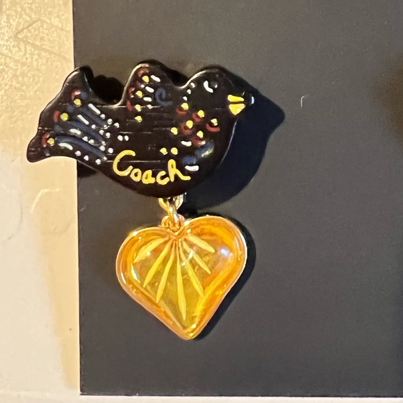 Coach Bird Heart drop Earrings NEW out of stock - Picture 3 of 9